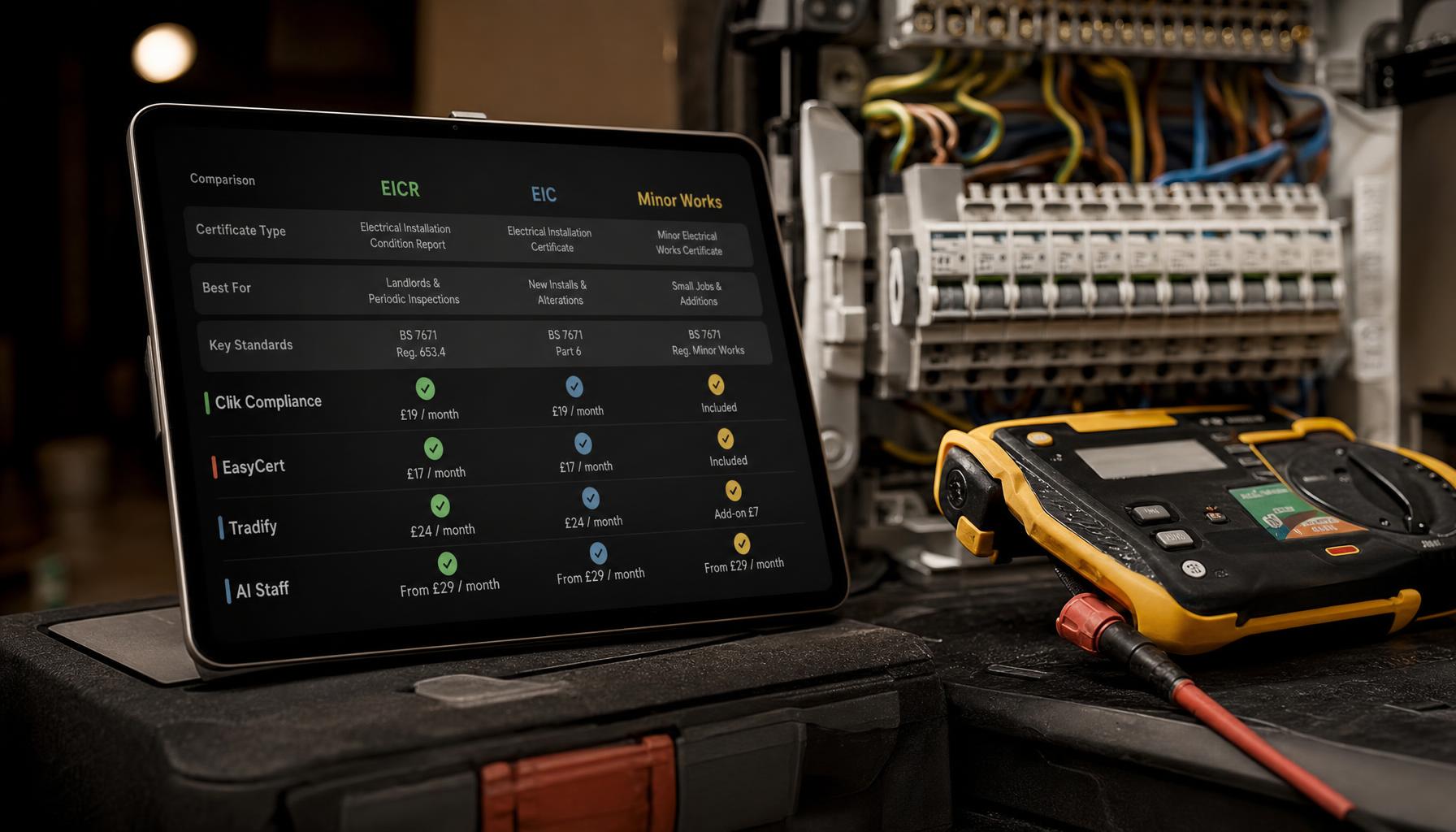 Best Electrical Certification Software for UK Electricians in 2026: EICR, EIC and Minor Works Compared