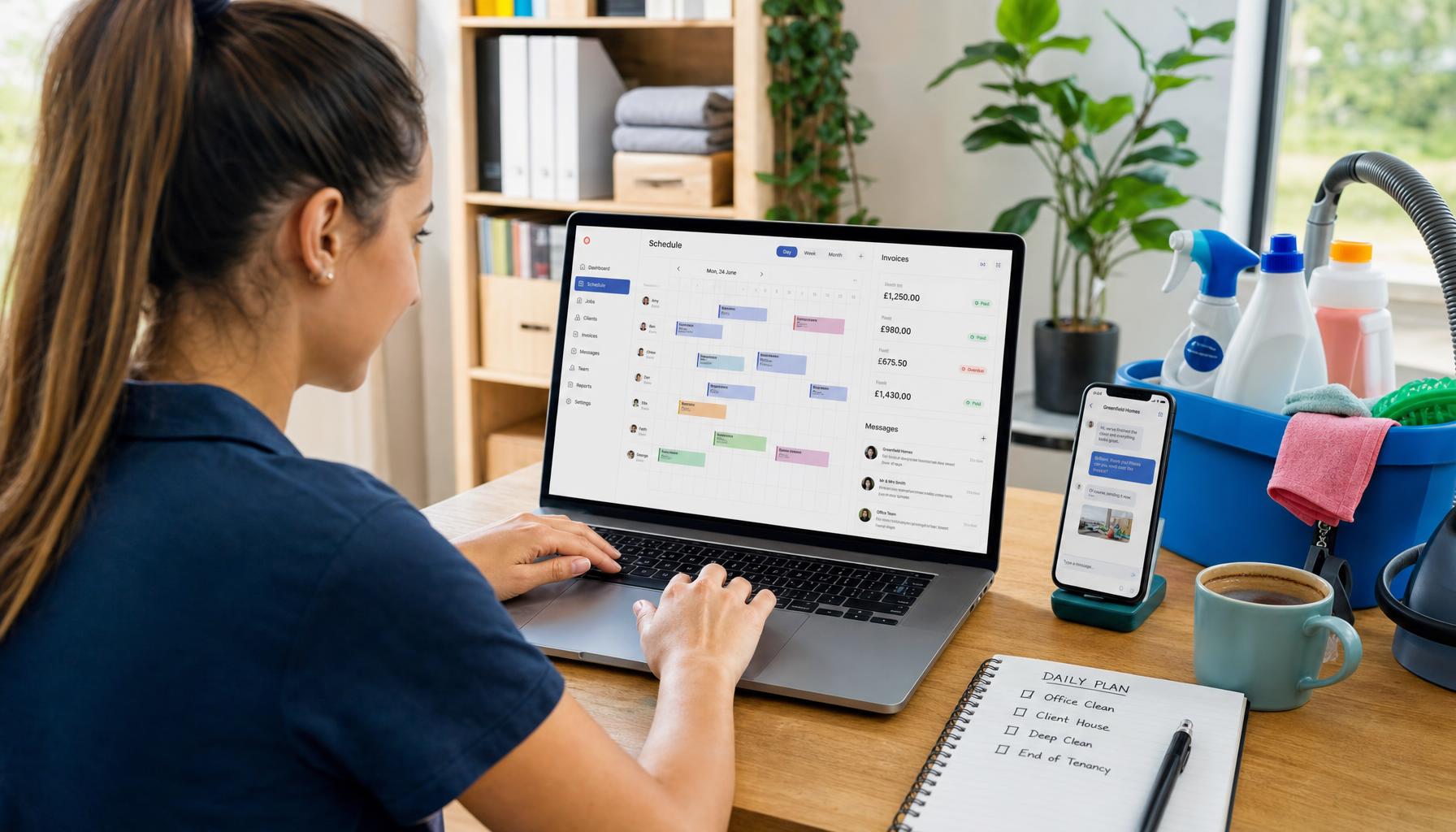 Cleaning business management software: run rotas, invoices and comms in one place